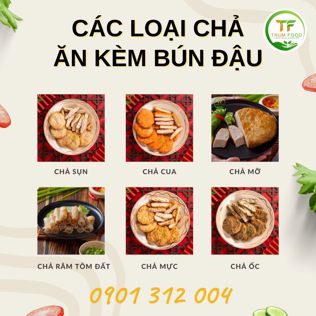 các loại chả ăn kèm bún đậu